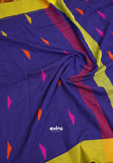 Khadi linen Mukkonam Buttas MS Blue - Madras Sarees